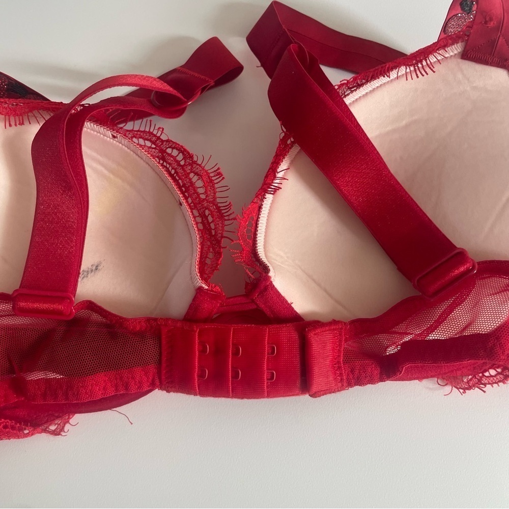 New! Victorias Secret very sexy cherry shine strap lace push-up bra 20114 - Picture 6 of 14